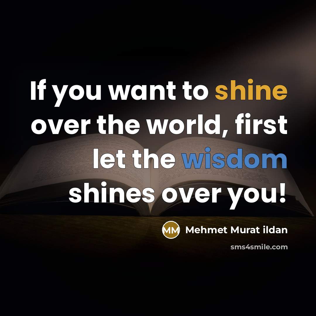 “If you want to shine over the world, first let…” quote by Mehmet Murat Ildan