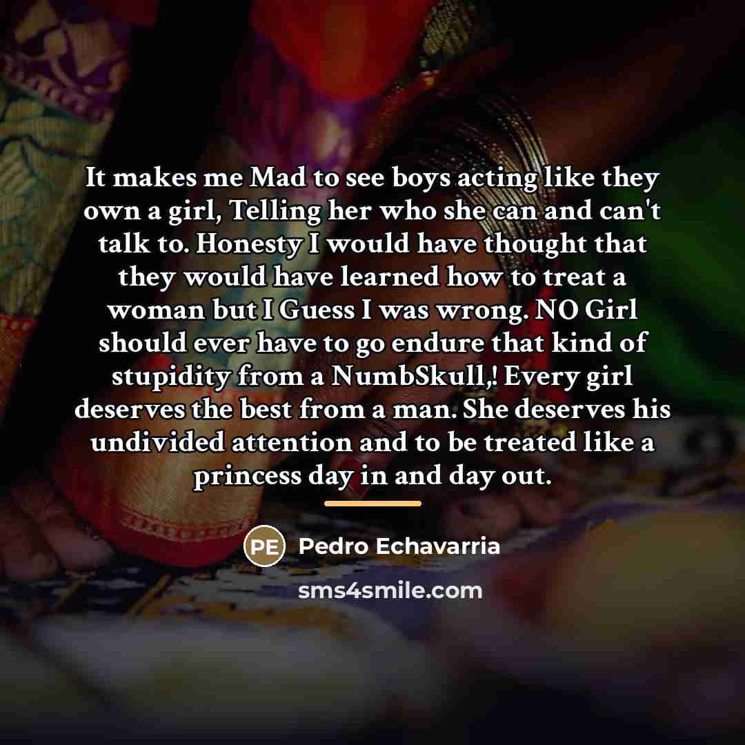 “It makes me Mad to see boys acting like they…” quote by Pedro Echavarria