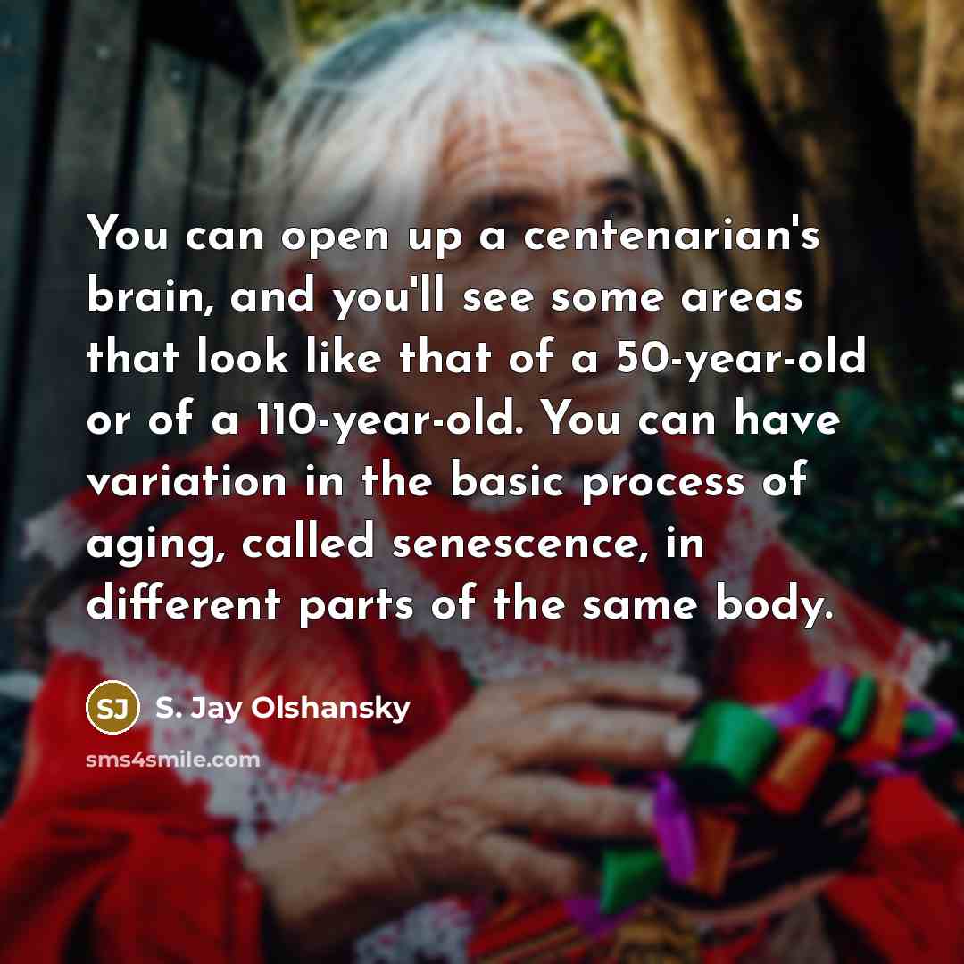“You can open up a centenarian's brain, and you'll see…” quote by S. Jay Olshansky