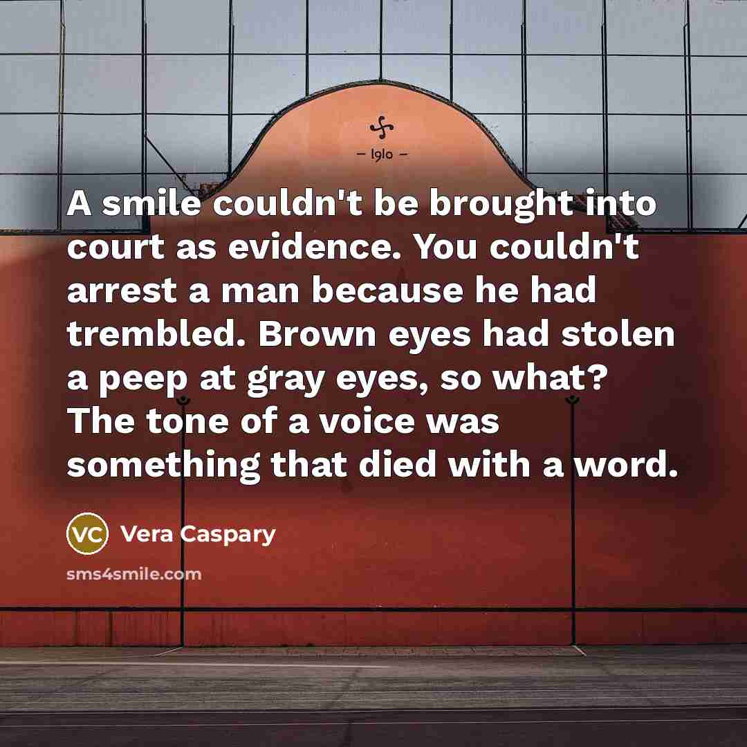 “A smile couldn't be brought into court as evidence. You…” quote by Vera Caspary