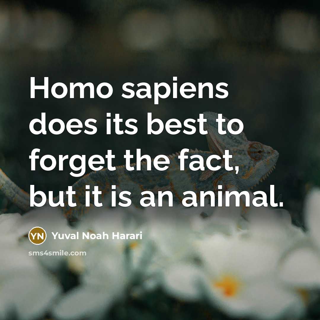 “Homo sapiens does its best to forget the fact, but…” quote by Yuval Noah Harari