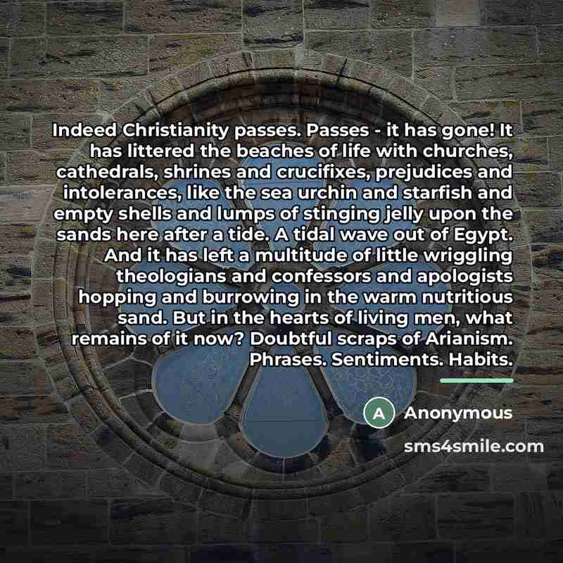 “Indeed Christianity passes. Passes - it has gone! It has…” quote by Anonymous