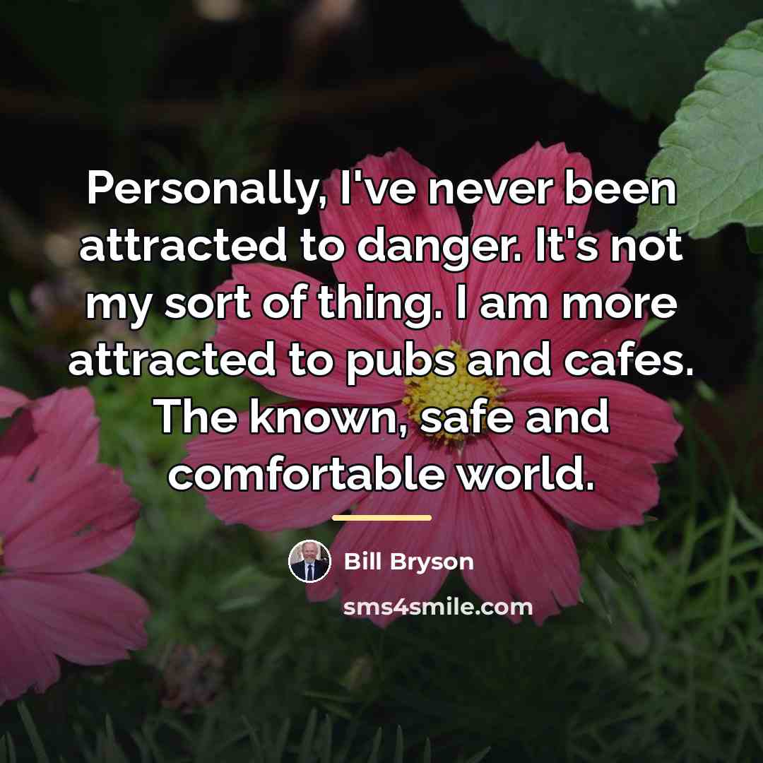 “Personally, I've never been attracted to danger. It's not my…” quote by Bill Bryson