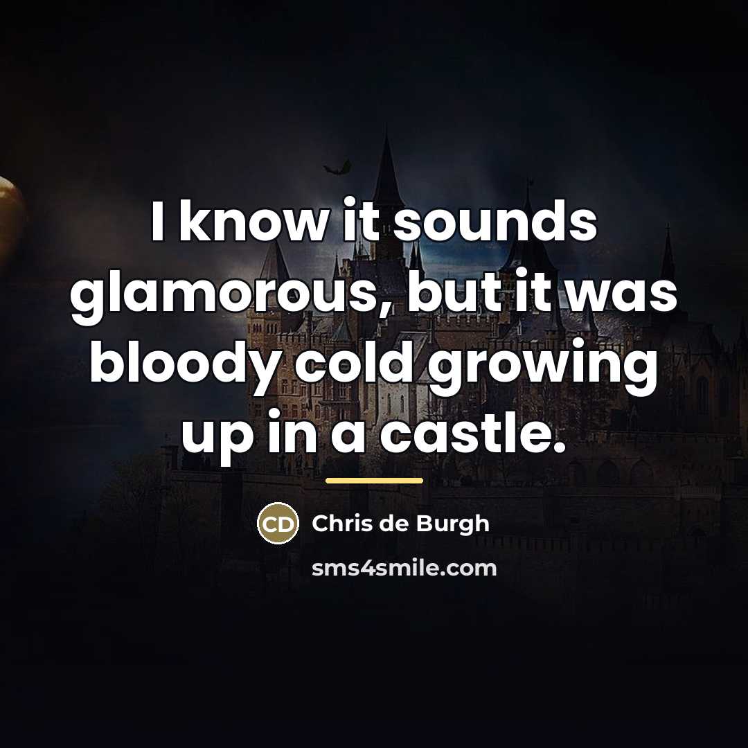 “I know it sounds glamorous, but it was bloody cold…” quote by Chris de Burgh