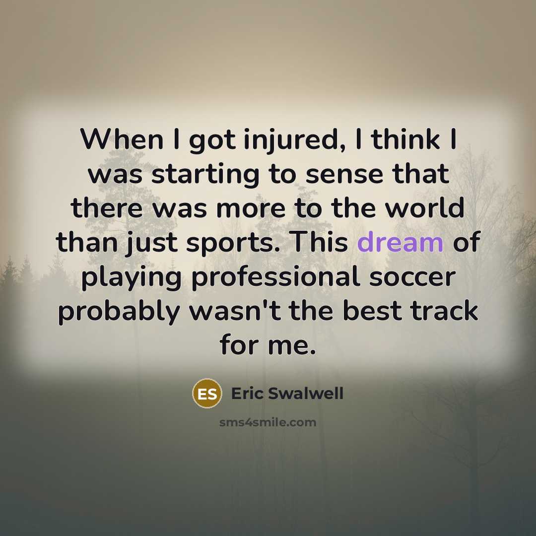 “When I got injured, I think I was starting to…” quote by Eric Swalwell