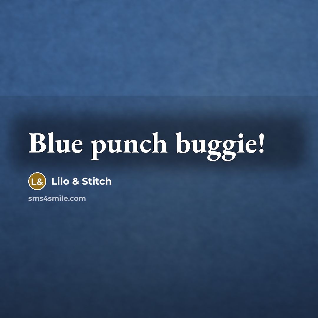 “Blue punch buggie!…” quote by Lilo & Stitch