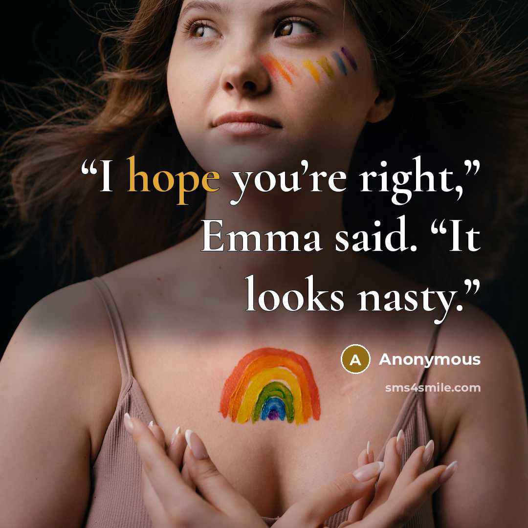 “I hope you’re right,” Emma said. “It looks nasty.” quote by Anonymous