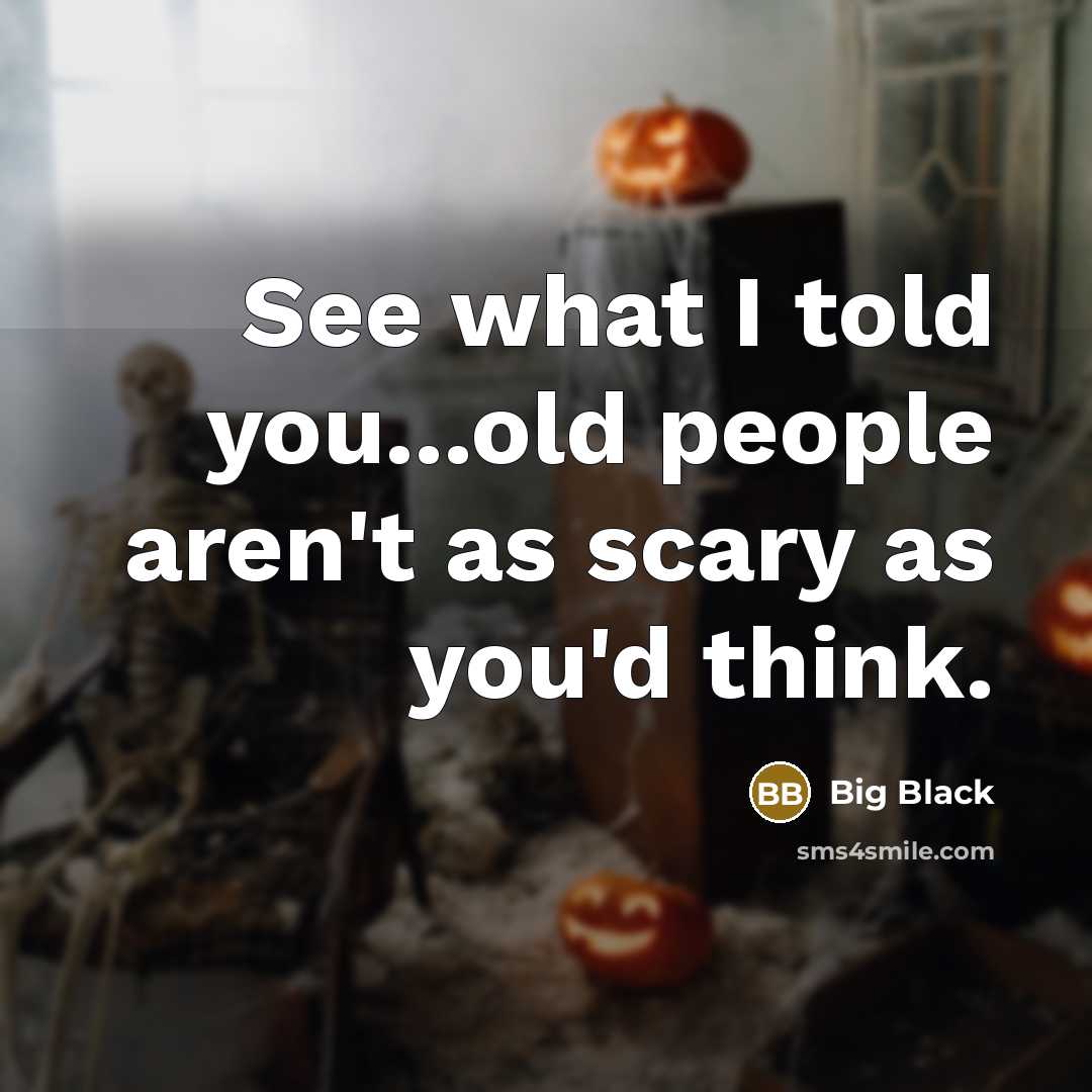 “See what I told you...old people aren't as scary as…” quote by Big Black