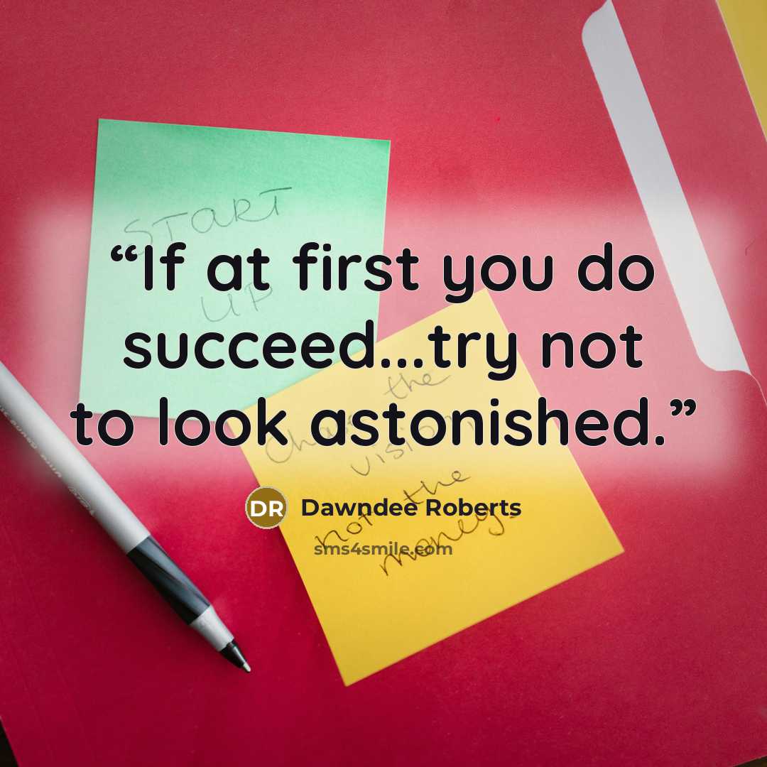 “If at first you do succeed...try not to look astonished.” quote by Dawndee Roberts