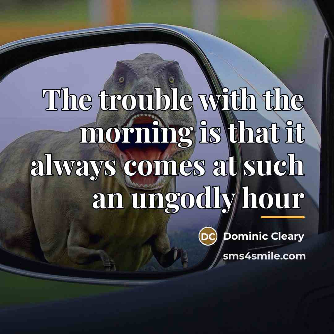 “The trouble with the morning is that it always comes…” quote by Dominic Cleary