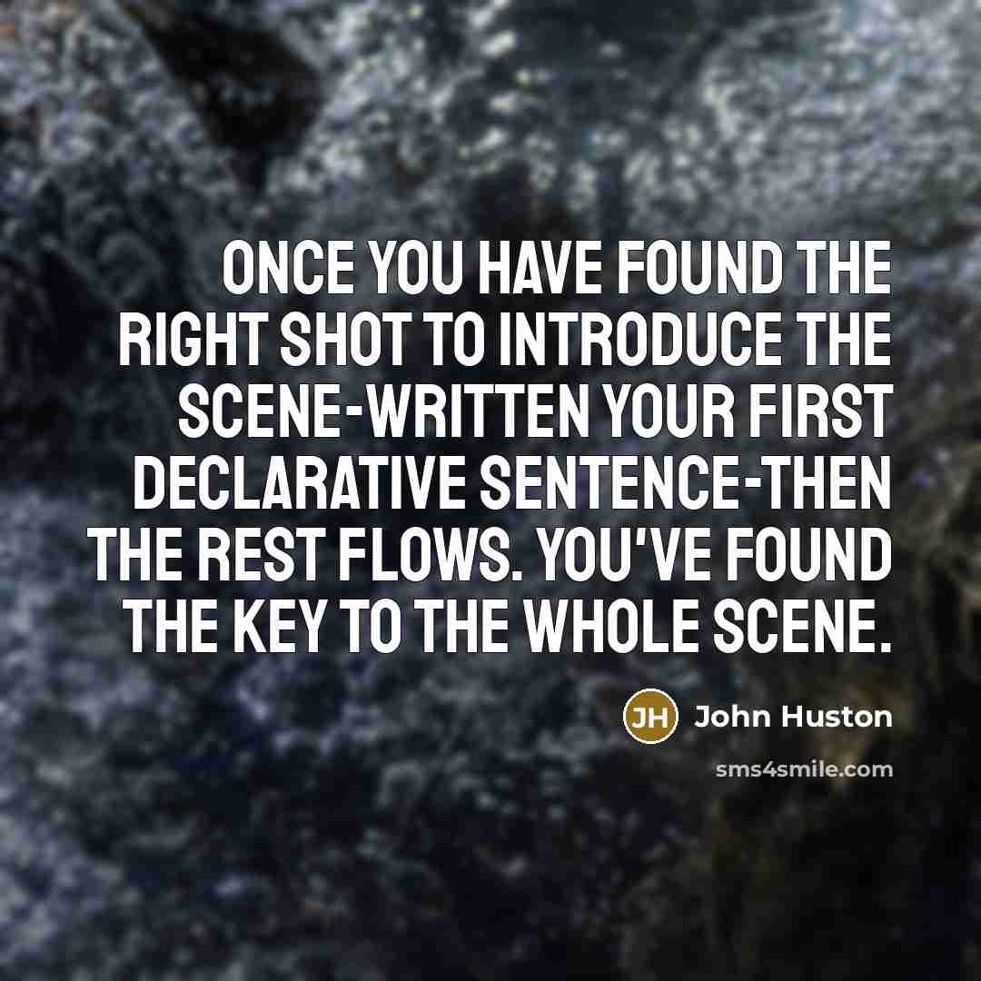 “Once you have found the right shot to introduce the…” quote by John Huston