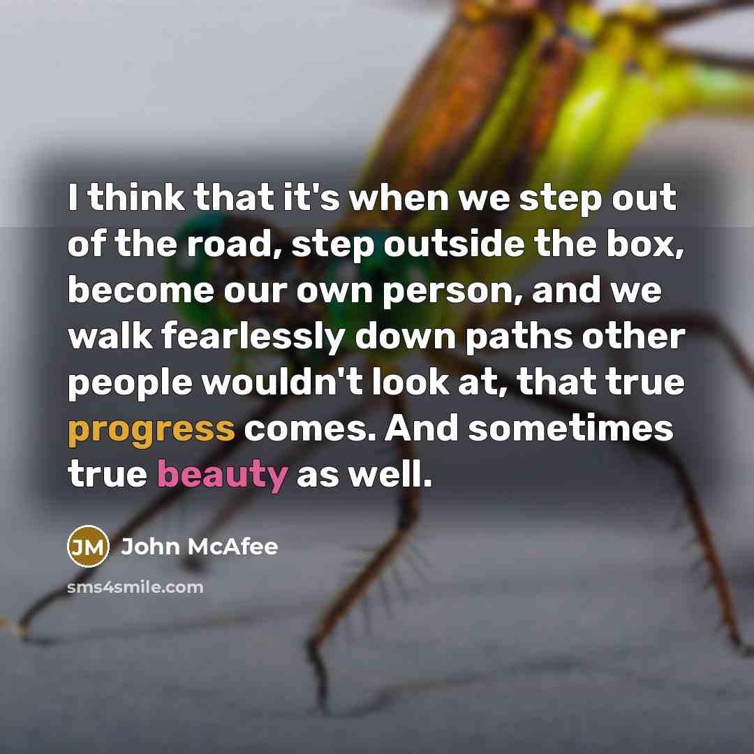 “I think that it's when we step out of the…” quote by John McAfee