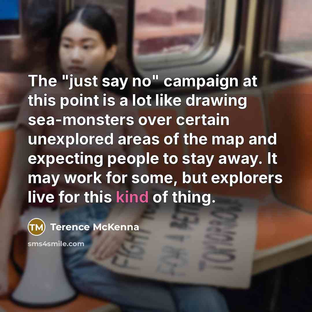 “The "just say no" campaign at this point is a…” quote by Terence McKenna