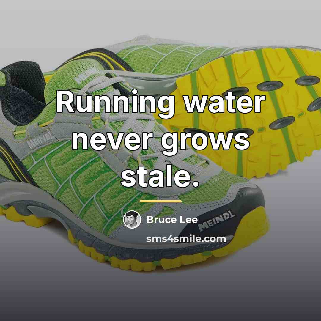 “Running water never grows stale.…” quote by Bruce Lee