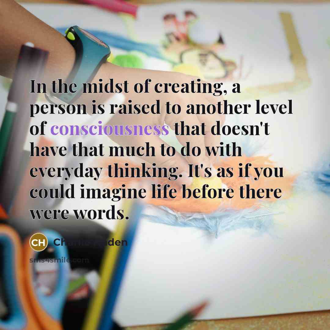 “In the midst of creating, a person is raised to…” quote by Charlie Haden