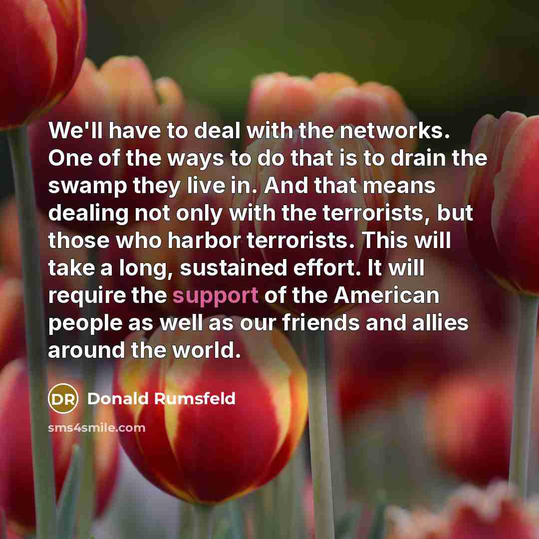 “We'll have to deal with the networks. One of the…” quote by Donald Rumsfeld