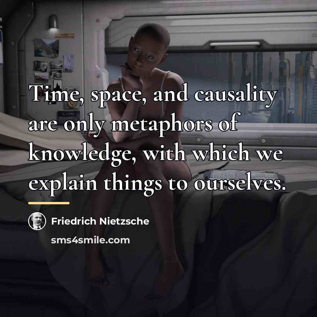 “Time, space, and causality are only metaphors of knowledge, with…” quote by Friedrich Nietzsche