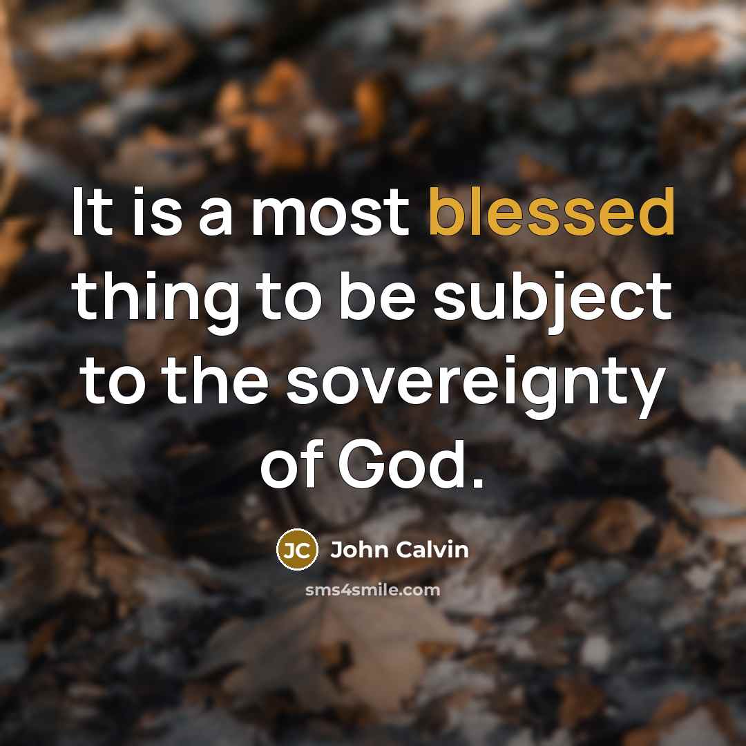 “It is a most blessed thing to be subject to…” quote by John Calvin
