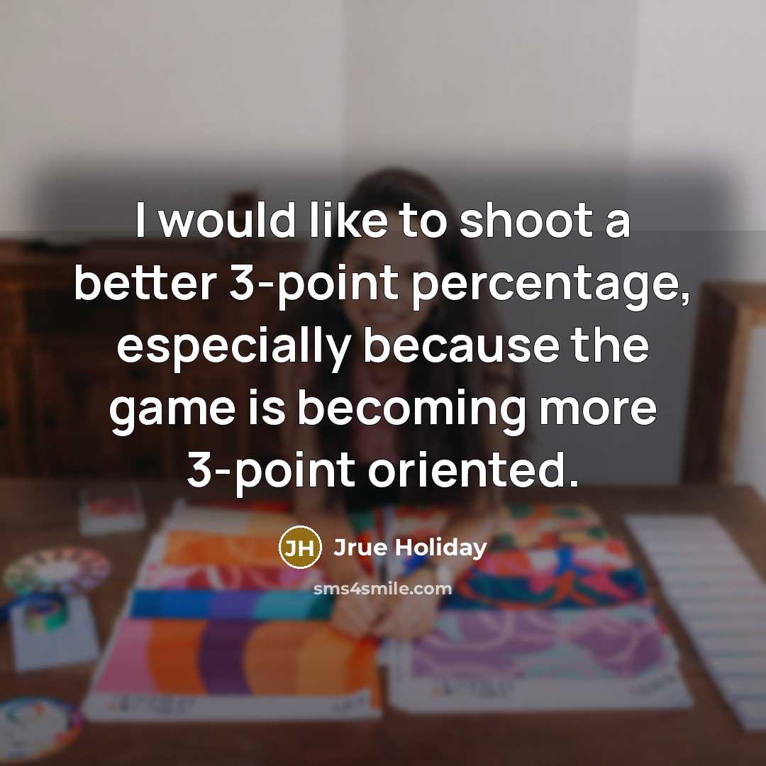 “I would like to shoot a better 3-point percentage, especially…” quote by Jrue Holiday