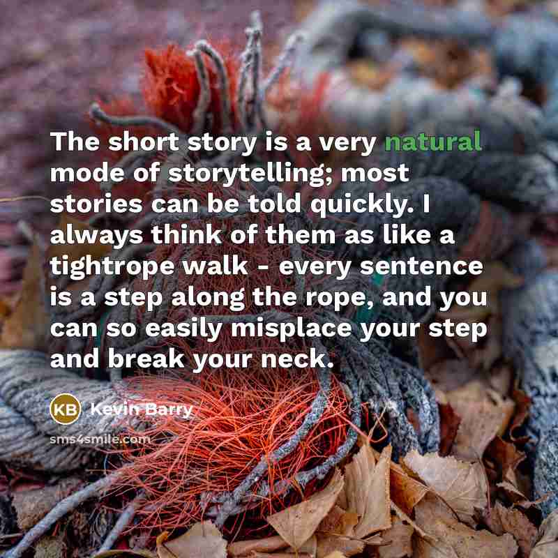 “The short story is a very natural mode of storytelling;…” quote by Kevin Barry