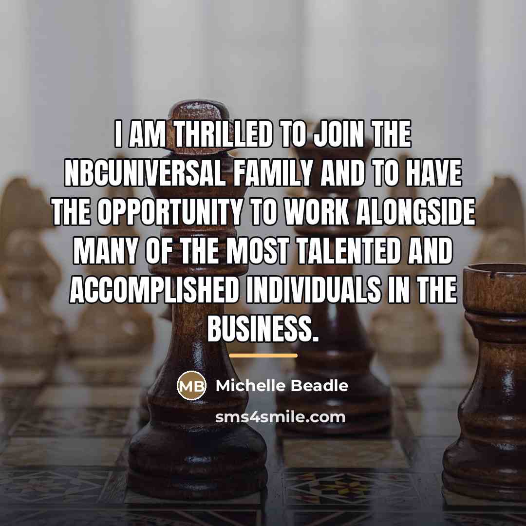 “I am thrilled to join the NBCUniversal family and to…” quote by Michelle Beadle