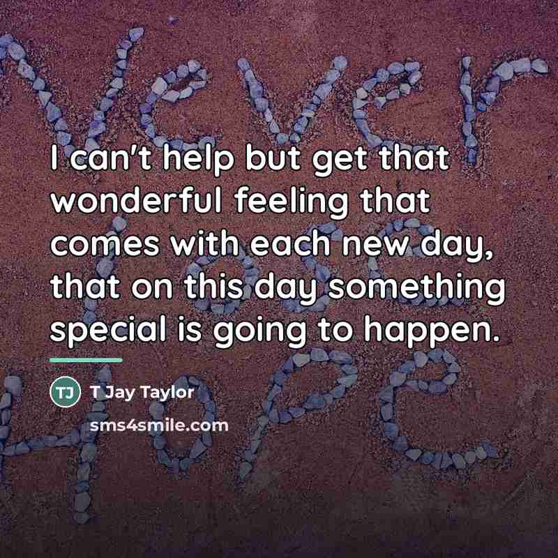 “I can't help but get that wonderful feeling that comes…” quote by T Jay Taylor