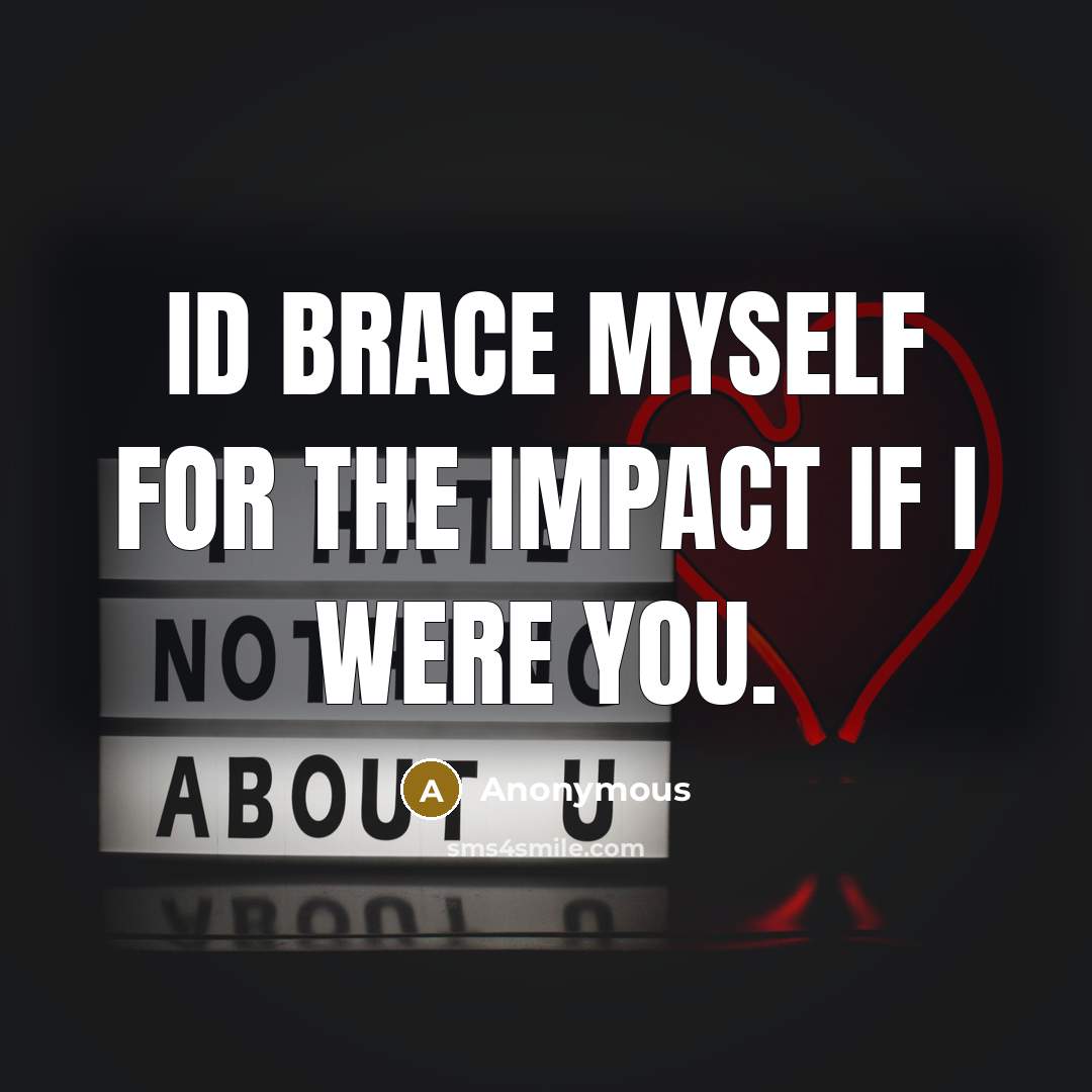 “Id brace myself for the impact if I were you.…” quote by Anonymous