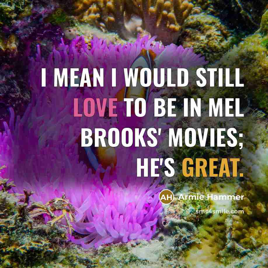 “I mean I would still love to be in Mel…” quote by Armie Hammer