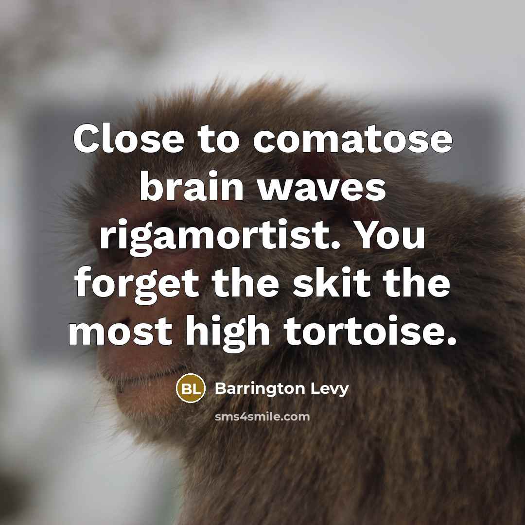“Close to comatose brain waves rigamortist. You forget the skit…” quote by Barrington Levy