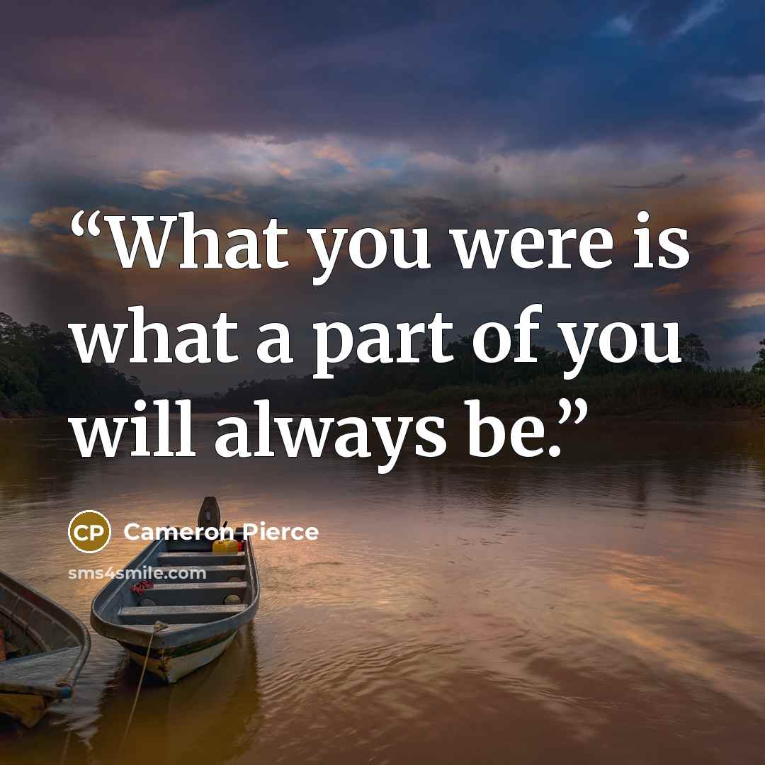 “What you were is what a part of you will always be.” quote by Cameron Pierce