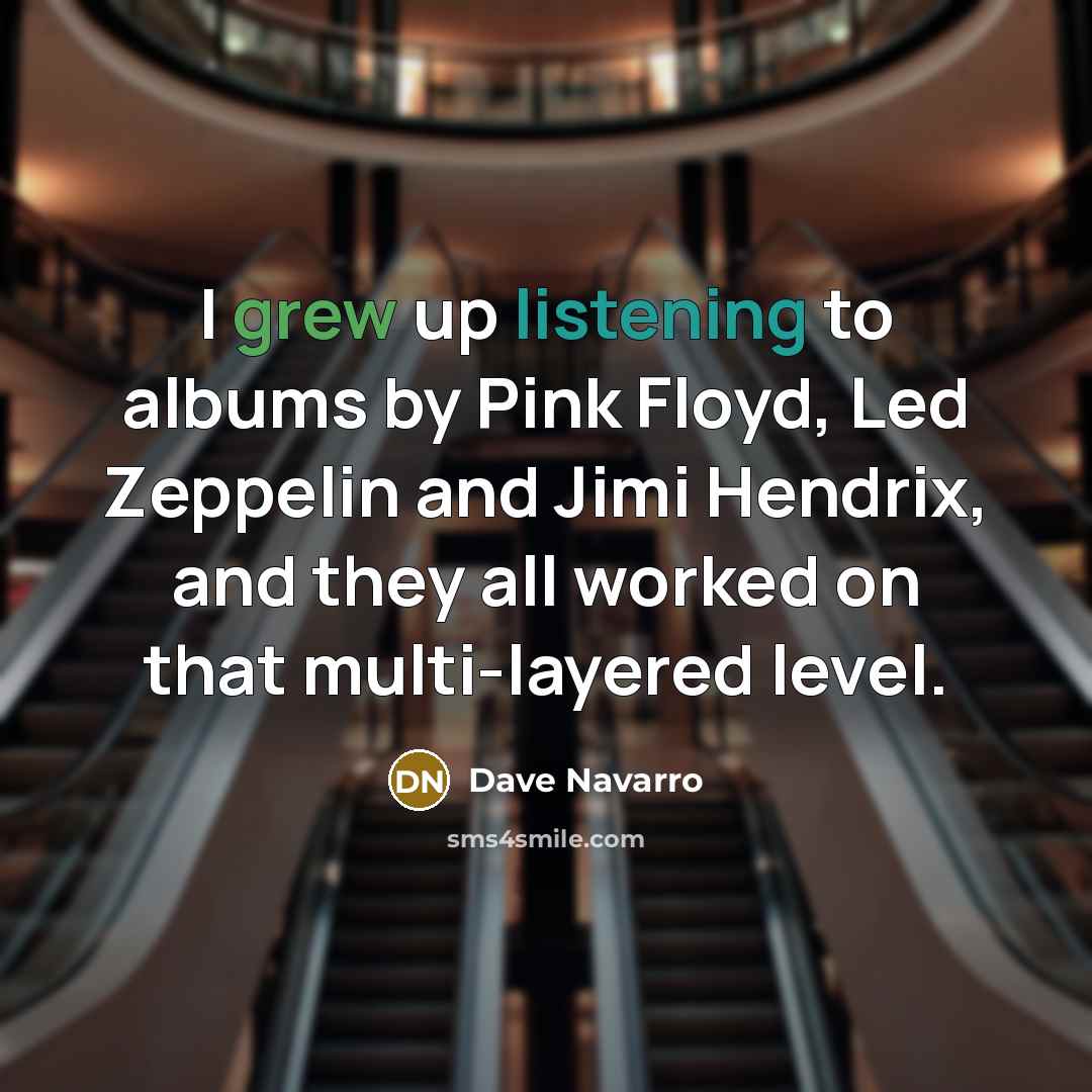 “I grew up listening to albums by Pink Floyd, Led…” quote by Dave Navarro