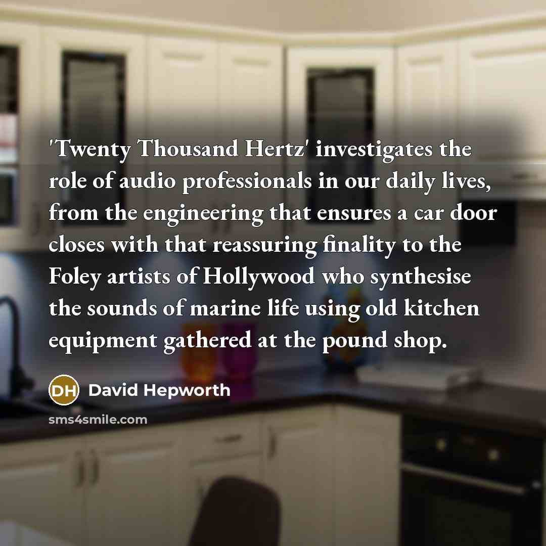 “'Twenty Thousand Hertz' investigates the role of audio professionals in…” quote by David Hepworth