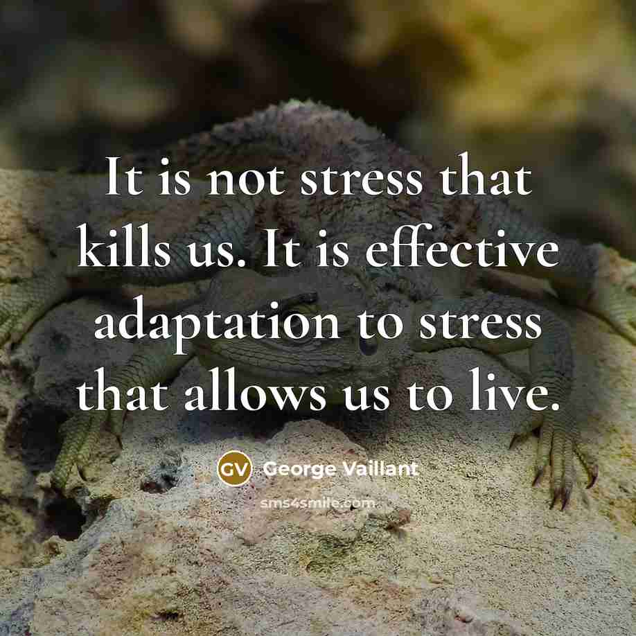 “It is not stress that kills us. It is effective…” quote by George Vaillant