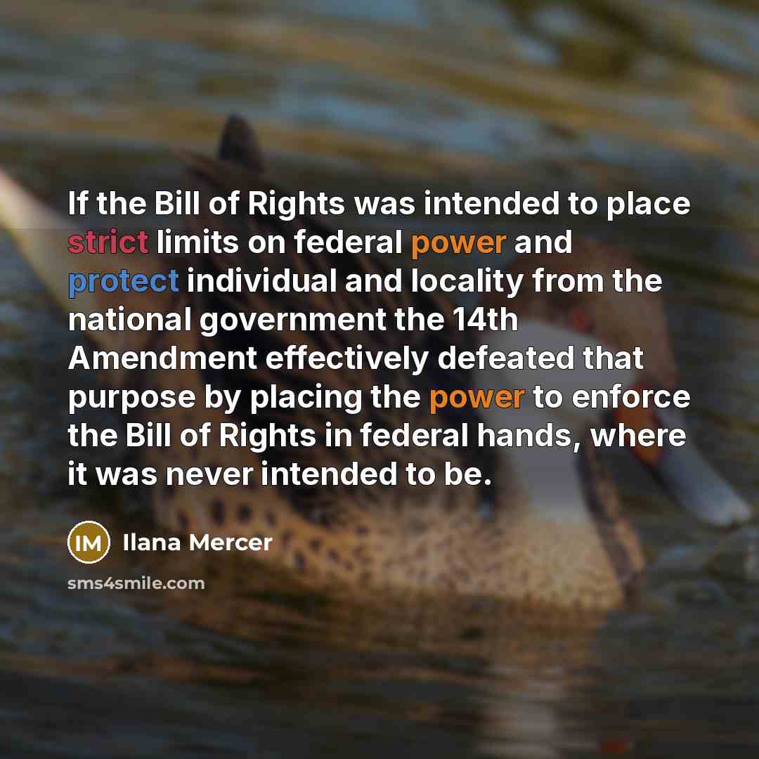 “If the Bill of Rights was intended to place strict…” quote by Ilana Mercer