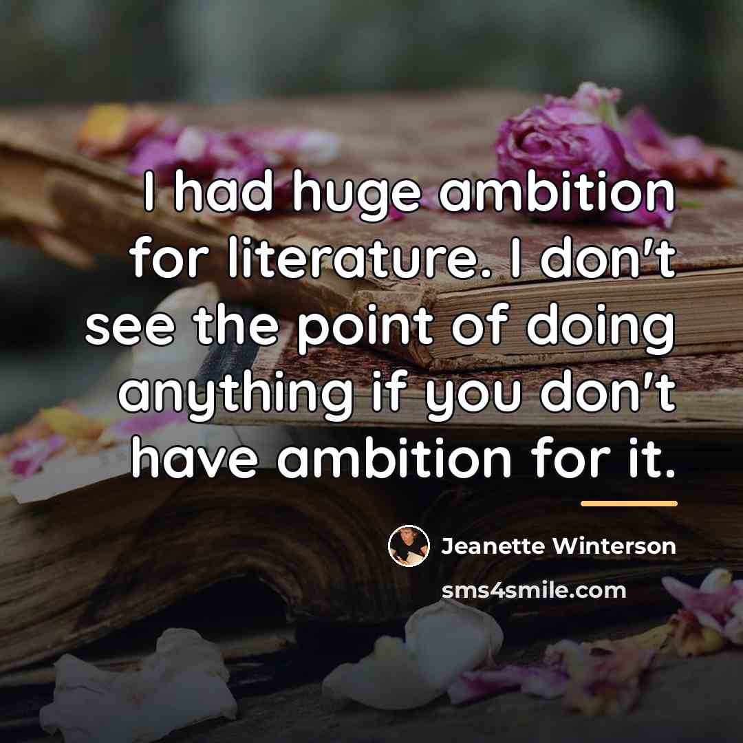 “I had huge ambition for literature. I don't see the…” quote by Jeanette Winterson