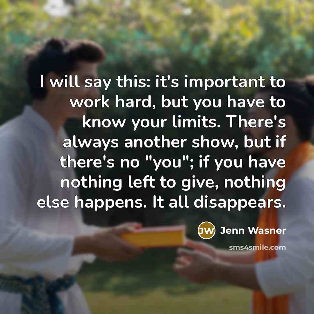 “I will say this: it's important to work hard, but…” quote by Jenn Wasner