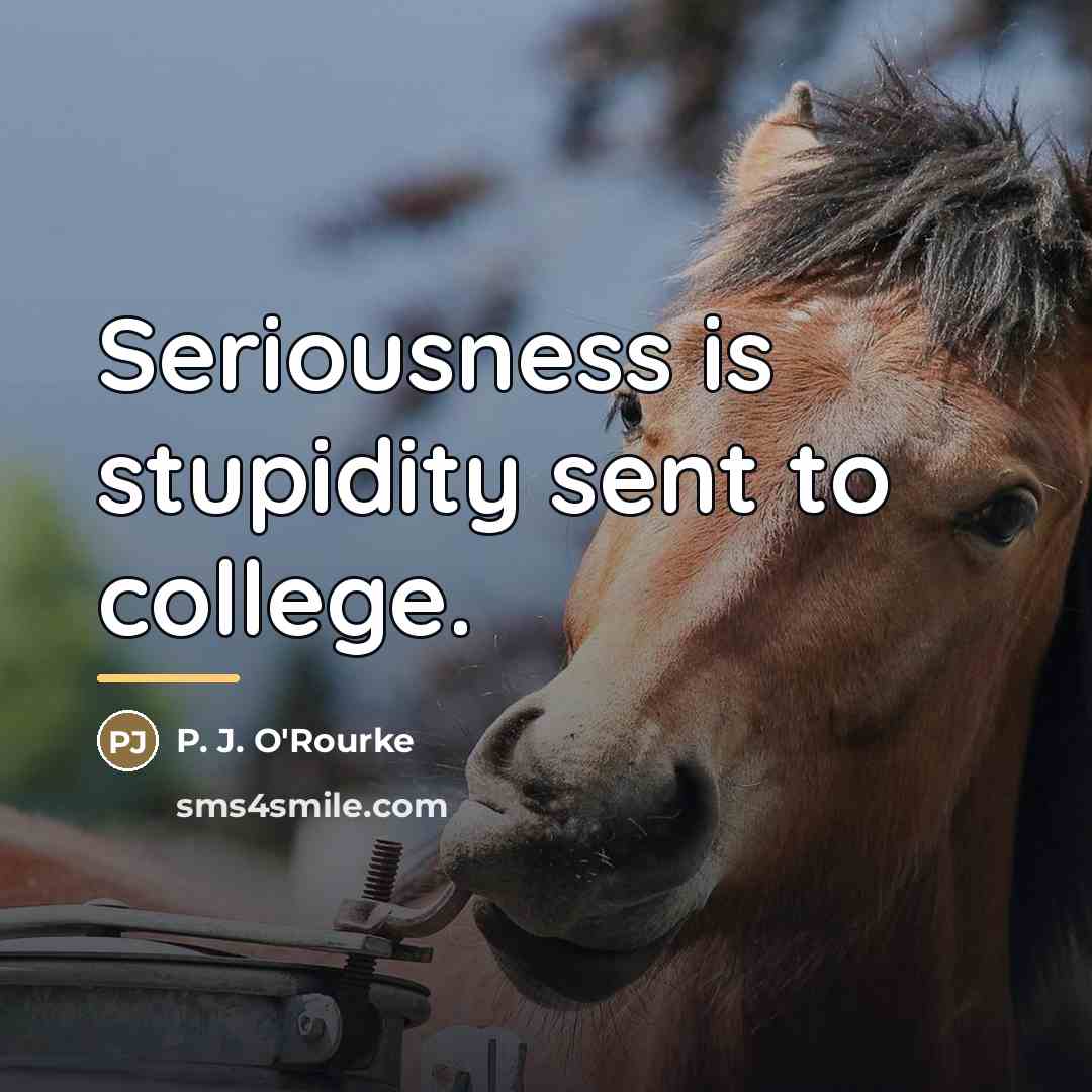 “Seriousness is stupidity sent to college.…” quote by P. J. O'Rourke