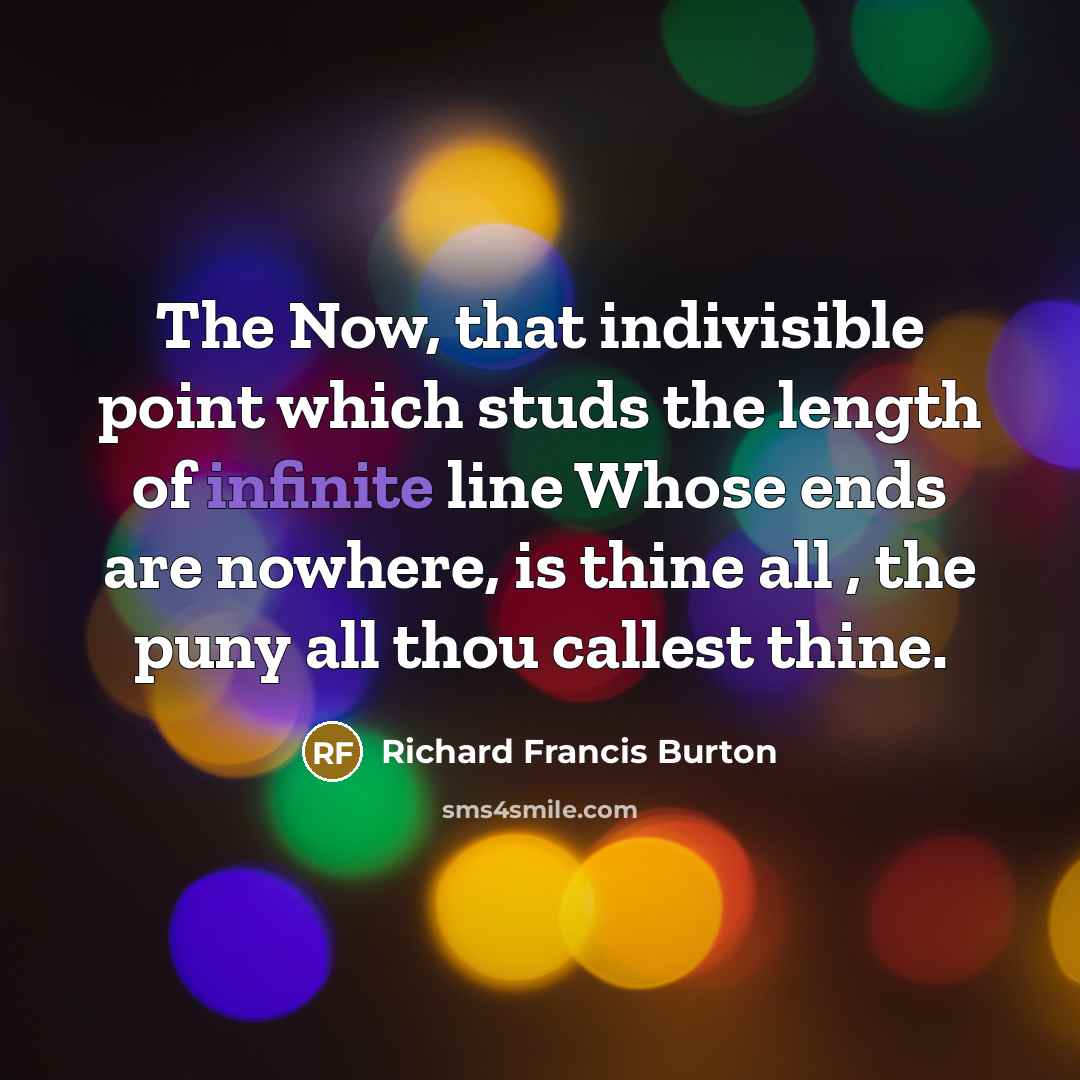 “The Now, that indivisible point which studs the length of…” quote by Richard Francis Burton