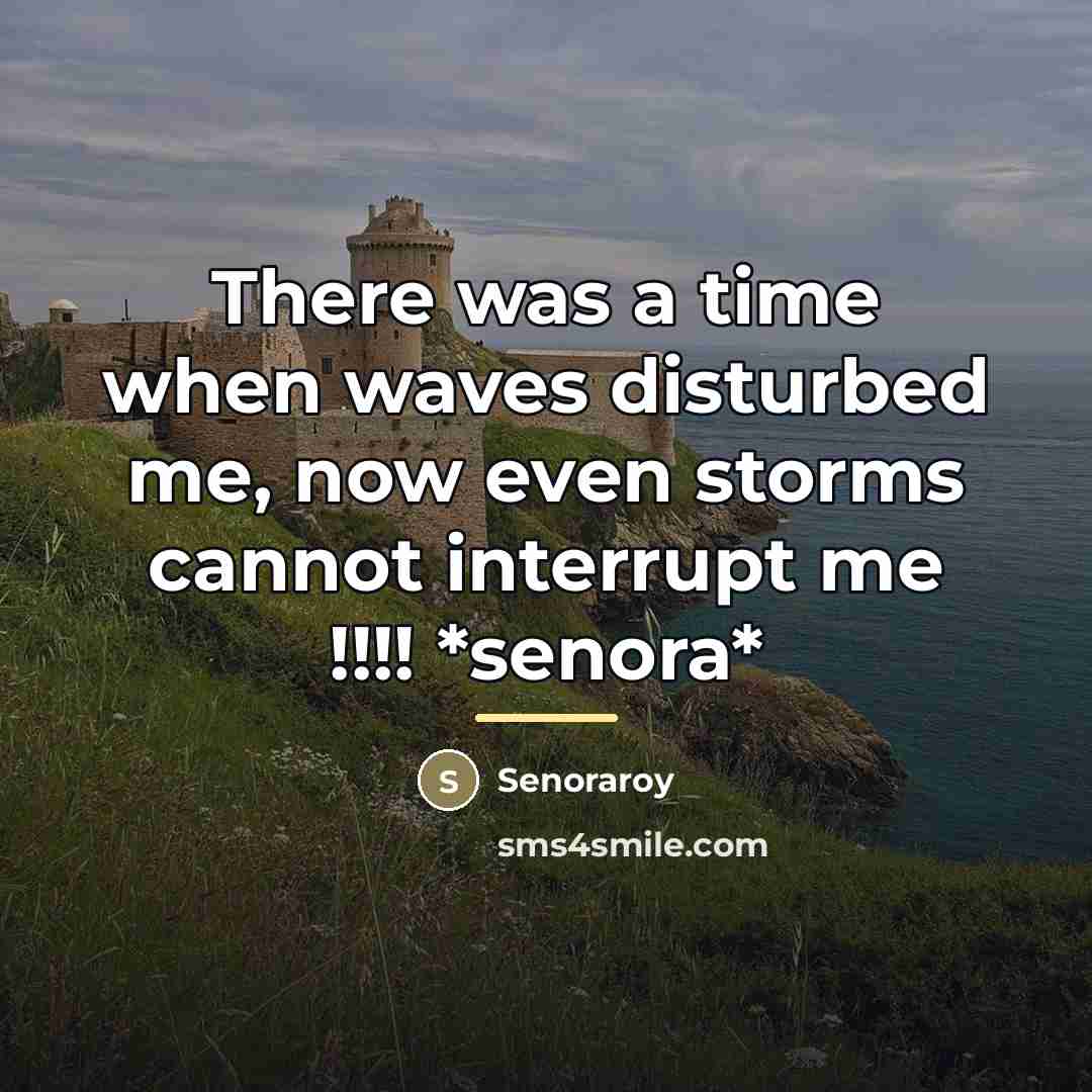 “There was a time when waves disturbed me, now even…” quote by Senoraroy