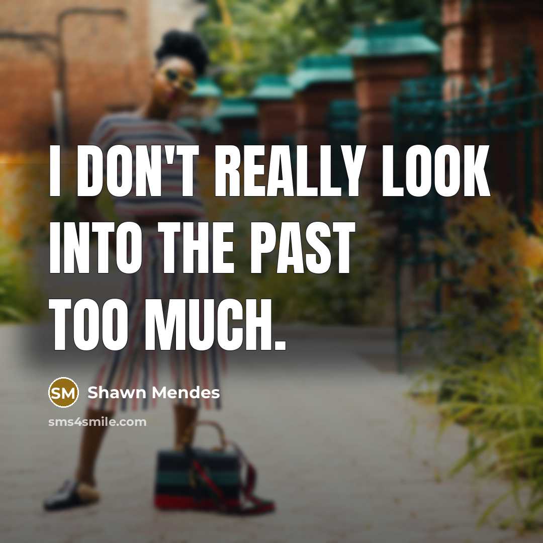 “I don't really look into the past too much.…” quote by Shawn Mendes
