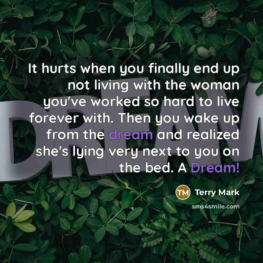 “It hurts when you finally end up not living with…” quote by Terry Mark