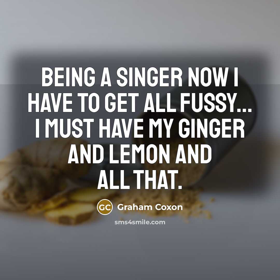 “Being a singer now I have to get all fussy...…” quote by Graham Coxon