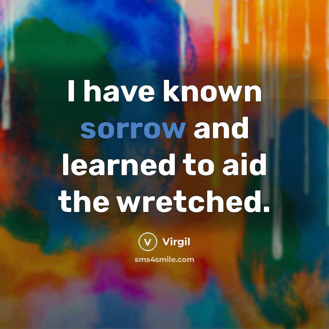 “I have known sorrow and learned to aid the wretched.…” quote by Virgil