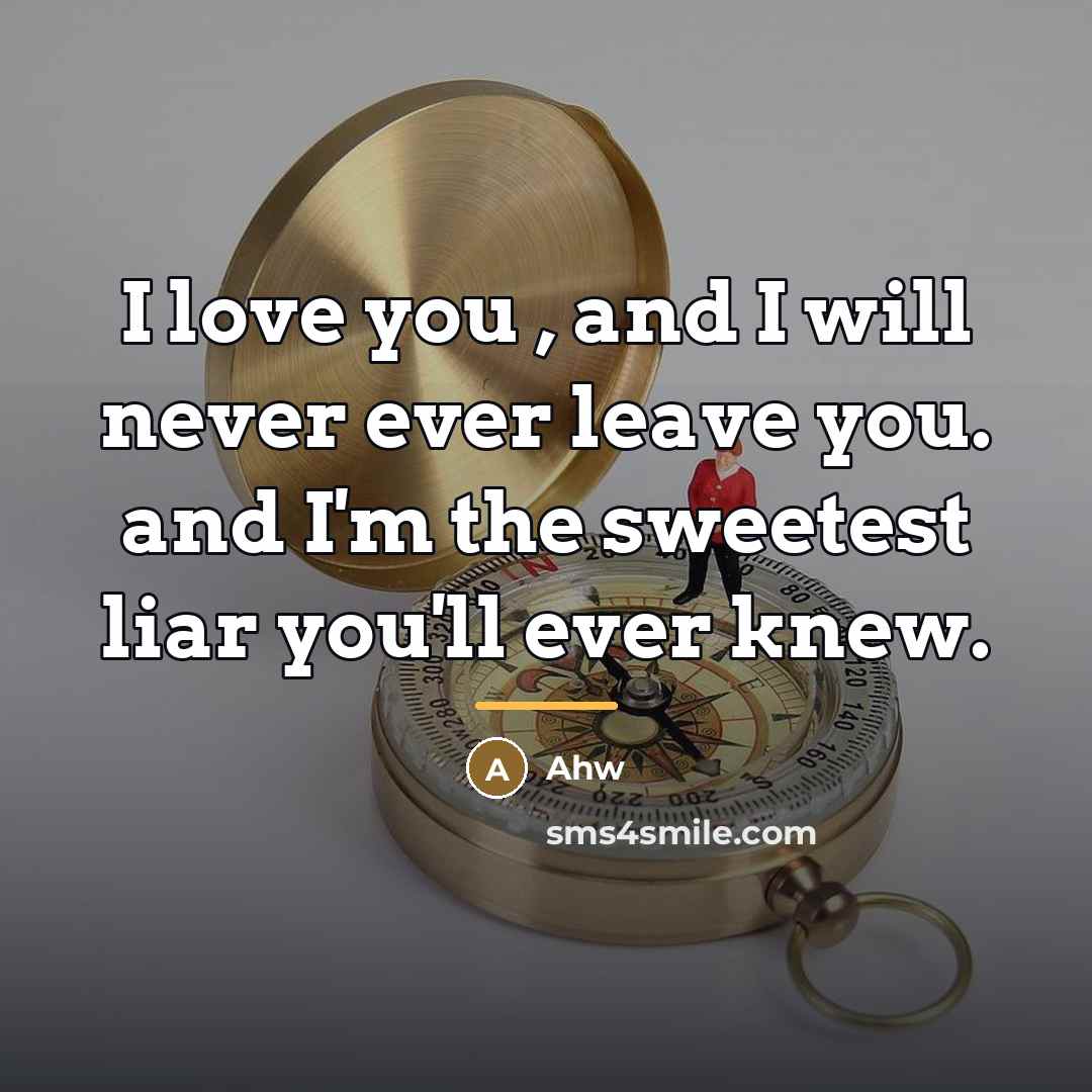 “I love you , and I will never ever leave…” quote by Ahw