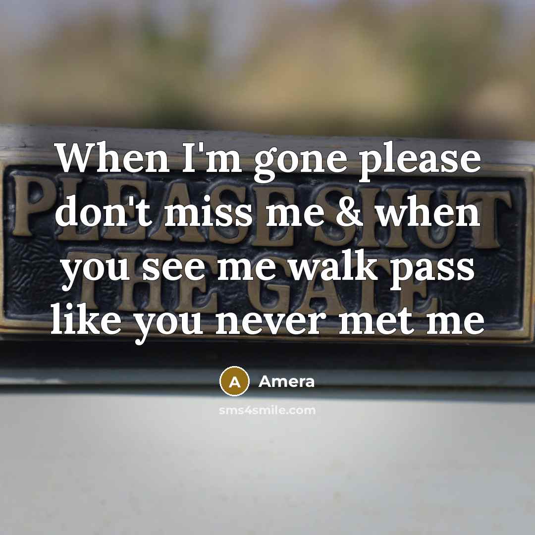 “When I'm gone please don't miss me & when you…” quote by Amera