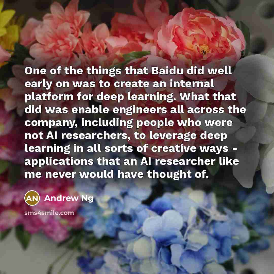 “One of the things that Baidu did well early on…” quote by Andrew Ng