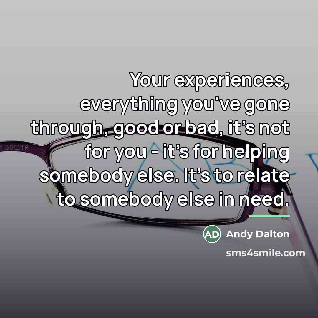 “Your experiences, everything you've gone through, good or bad, it's…” quote by Andy Dalton