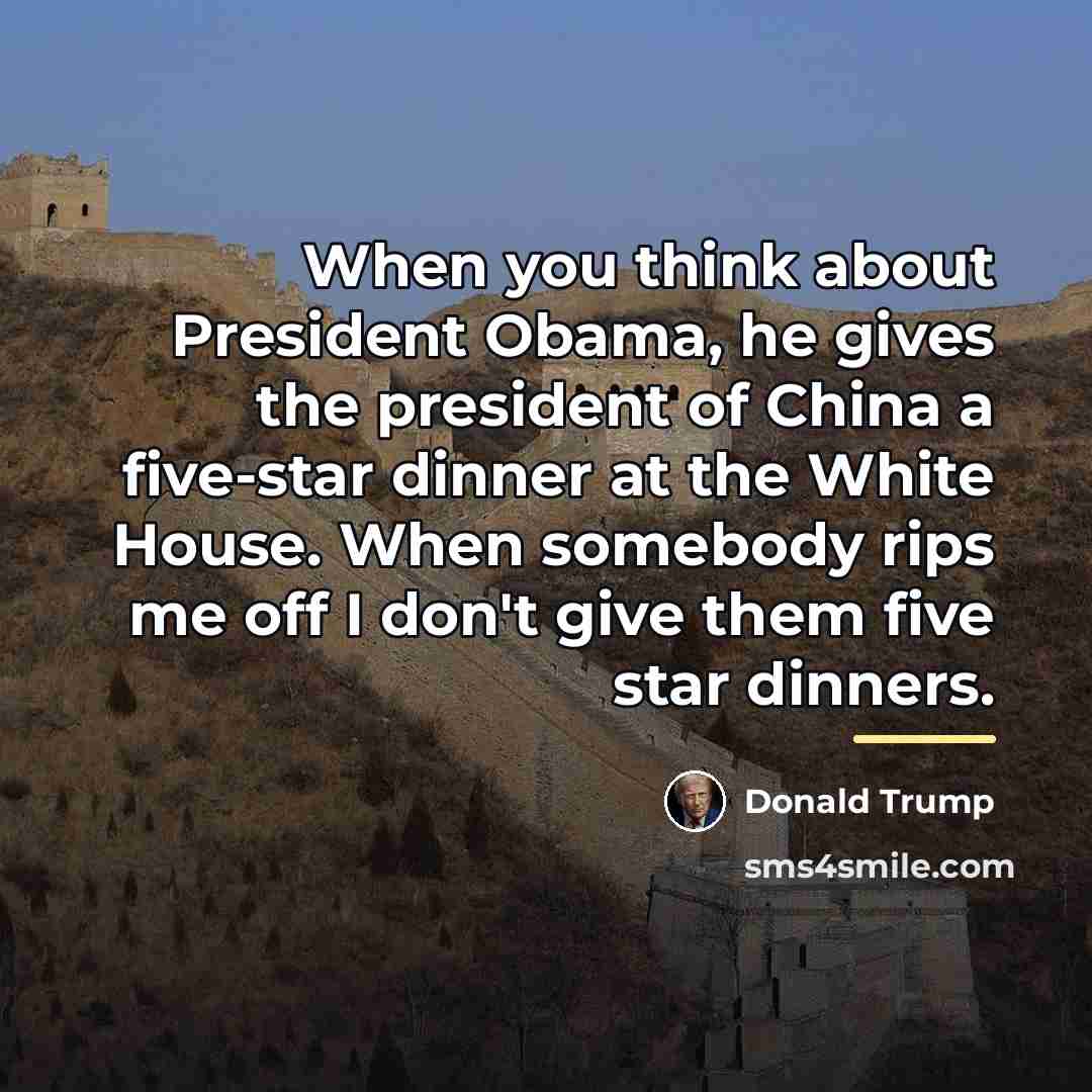 “When you think about President Obama, he gives the president…” quote by Donald Trump