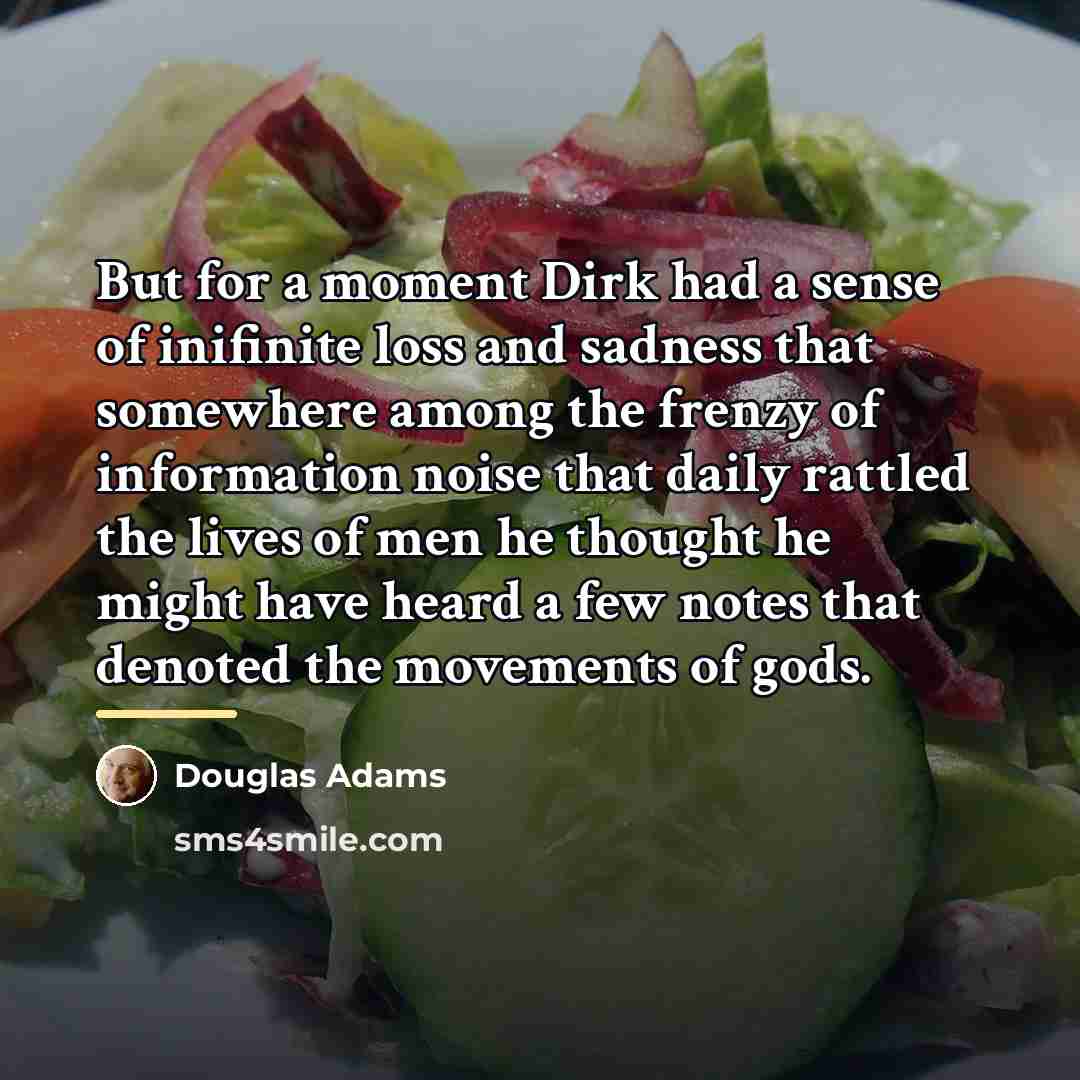 “But for a moment Dirk had a sense of inifinite…” quote by Douglas Adams