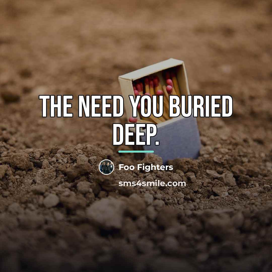 “The need you buried deep.…” quote by Foo Fighters